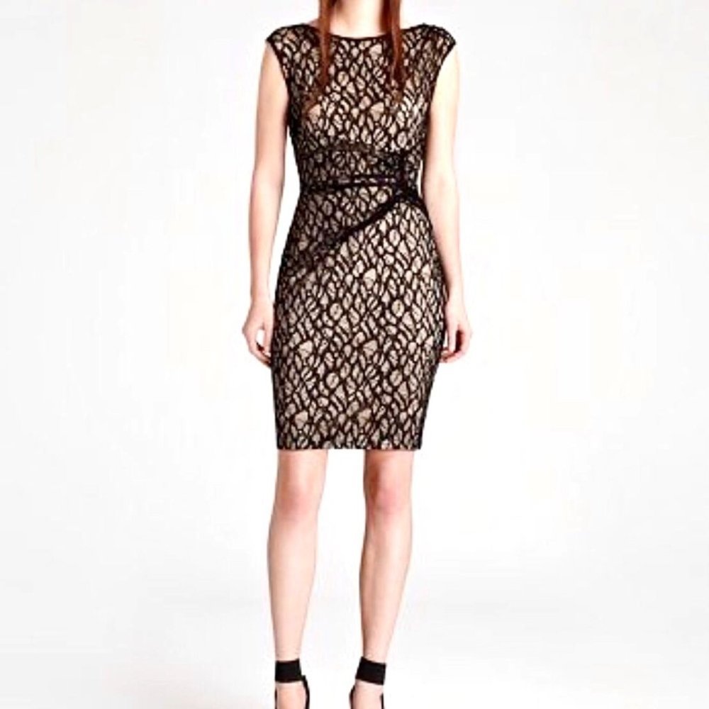 Reiss Black Lace Cocktail Dress, Size 4